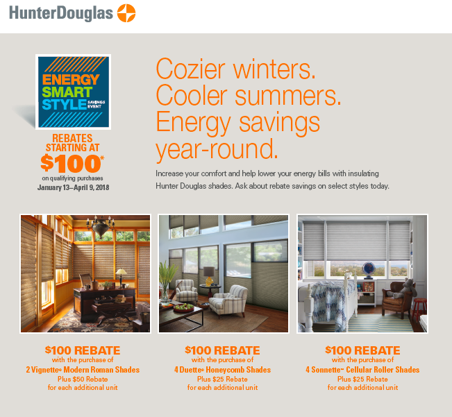 Hunter Douglas Energy Smart Style Savings Event Gemini Blinds