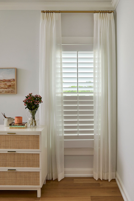 Drapery Wood Shutters